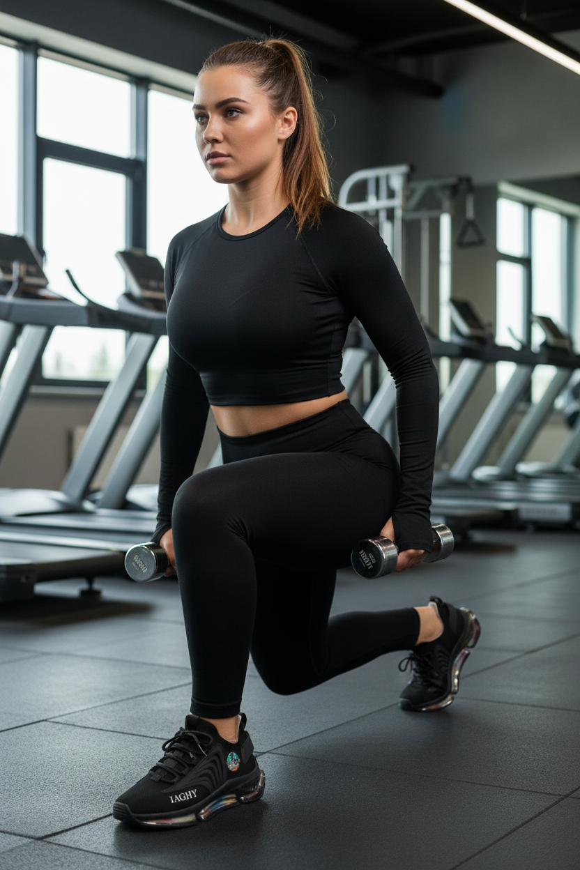 Black Mesh Women's Sneakers — Lightweight Breathable Athletic Shoes