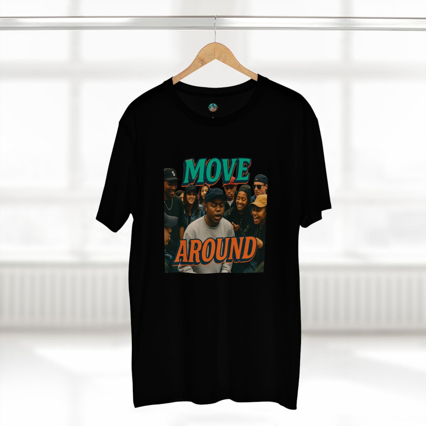 Move Around "Rise Grind Repeat" Graphic Tee — Retro Hip-Hop Crew Shirt
