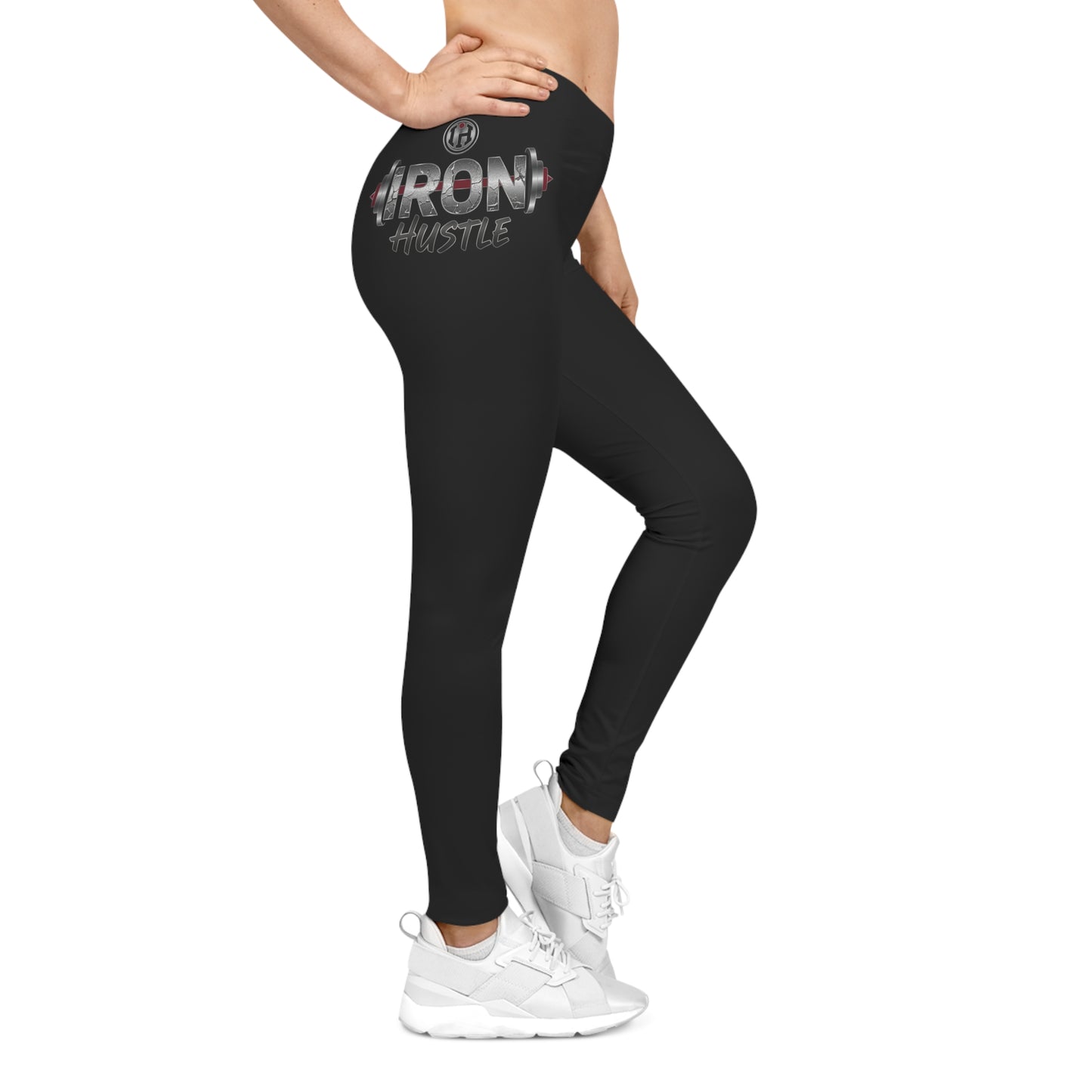 Motivational Graphic Leggings — "Iron Hustle" Fitness Yoga Pants