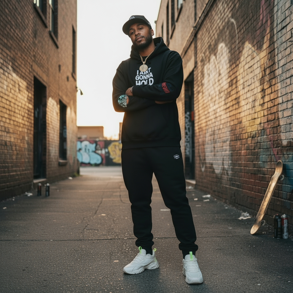 Hooded Sweatshirt - I Aint Gonna Hold You Print - Special Edition Warm and Stylish