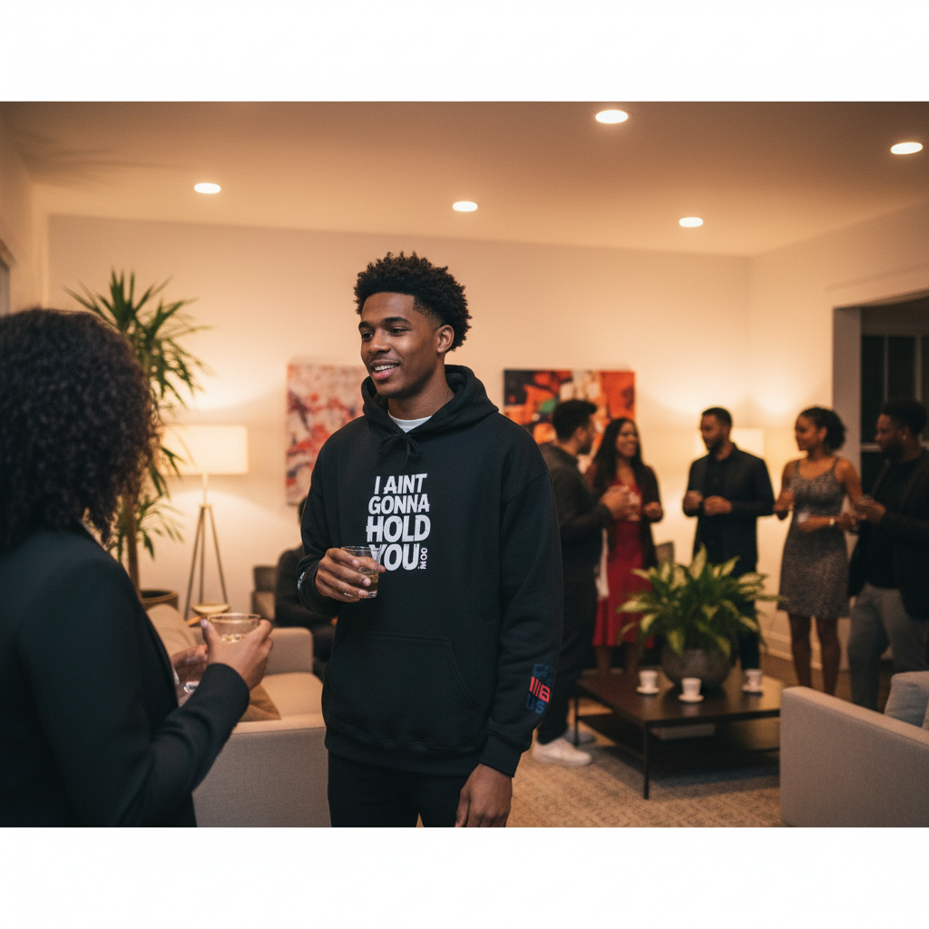 Hooded Sweatshirt - I Aint Gonna Hold You Print - Special Edition Warm and Stylish