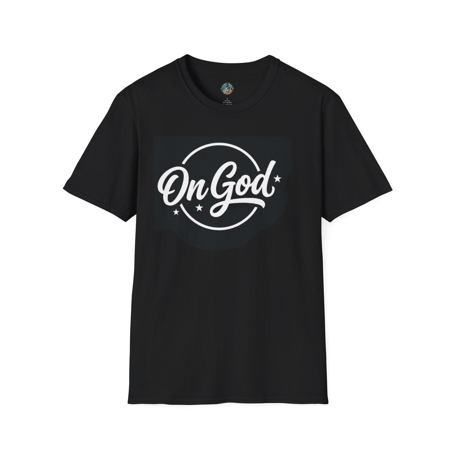 On God T-Shirt — Faith-Inspired Retro Script Black Tee