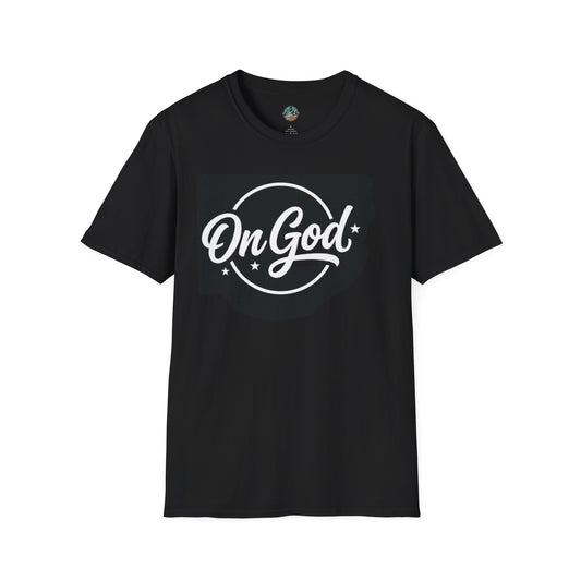On God T-Shirt — Faith-Inspired Retro Script Black Tee