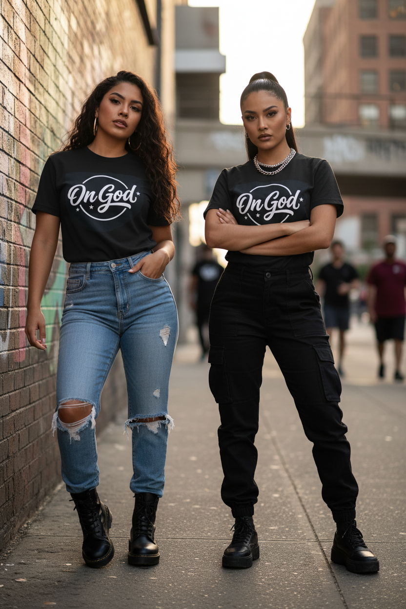 On God T-Shirt — Faith-Inspired Retro Script Black Tee