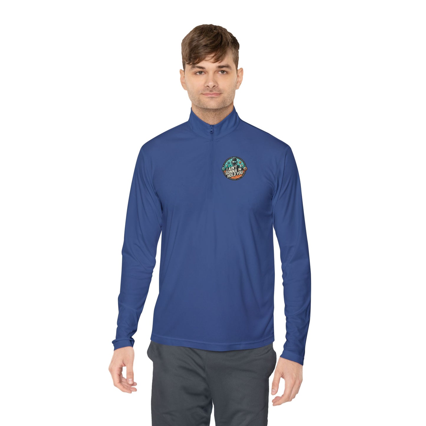 Quarter-Zip Pullover with logo prints