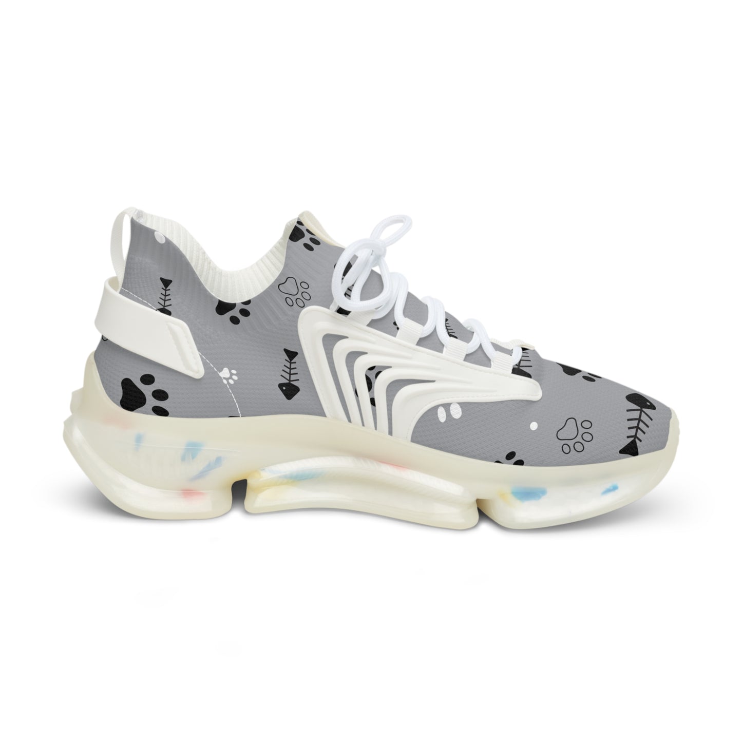 Gray and Bones Mesh Sneakers — Lightweight Athletic Running Shoes for Men