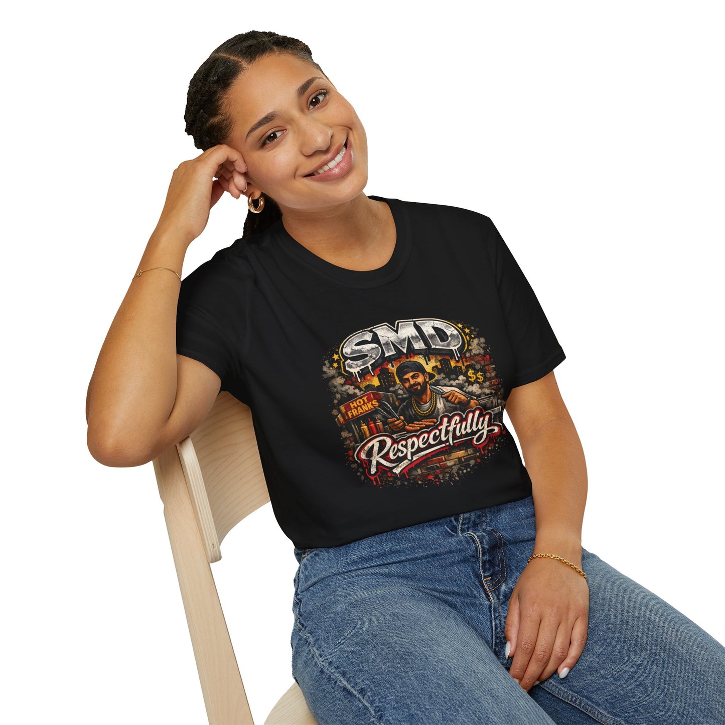 T-Shirt — SMD 'Respectfully' Vintage Hot Franks Streetwear Tee