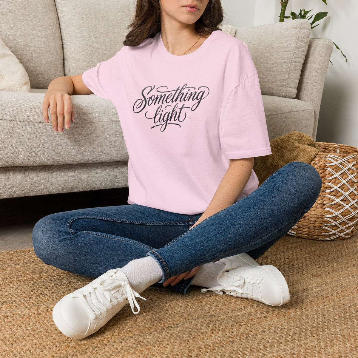 Something Light T-Shirt — Script Typography Casual Tee