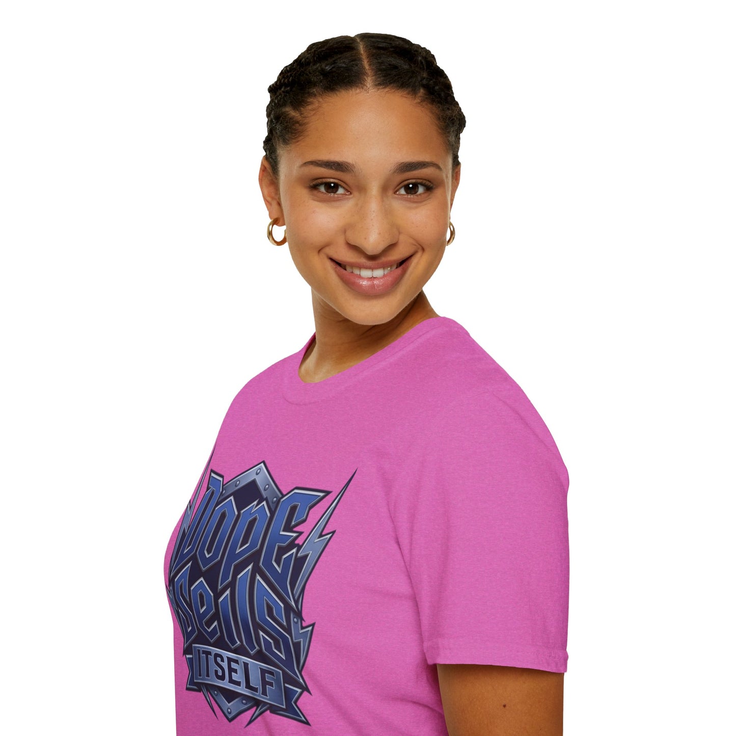 Dope Spells Itself T-Shirt — Retro Lightning Graphic Blue Tee