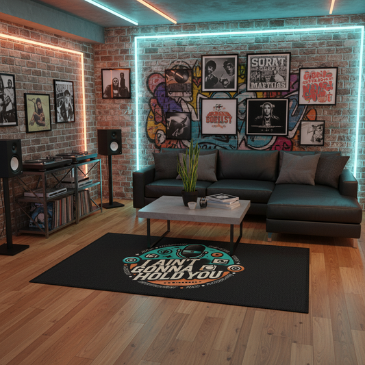 I Ain't Gonna Hold You Area Rug — Vintage Podcast & Streaming Microphone Floor Mat