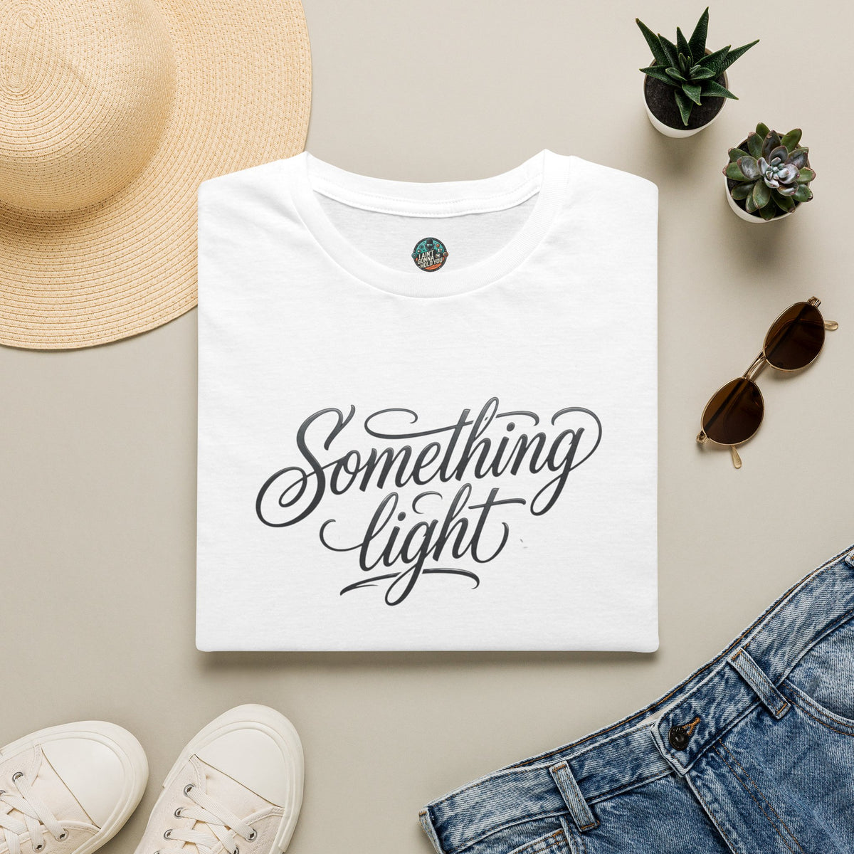 Something Light T-Shirt — Script Typography Casual Tee