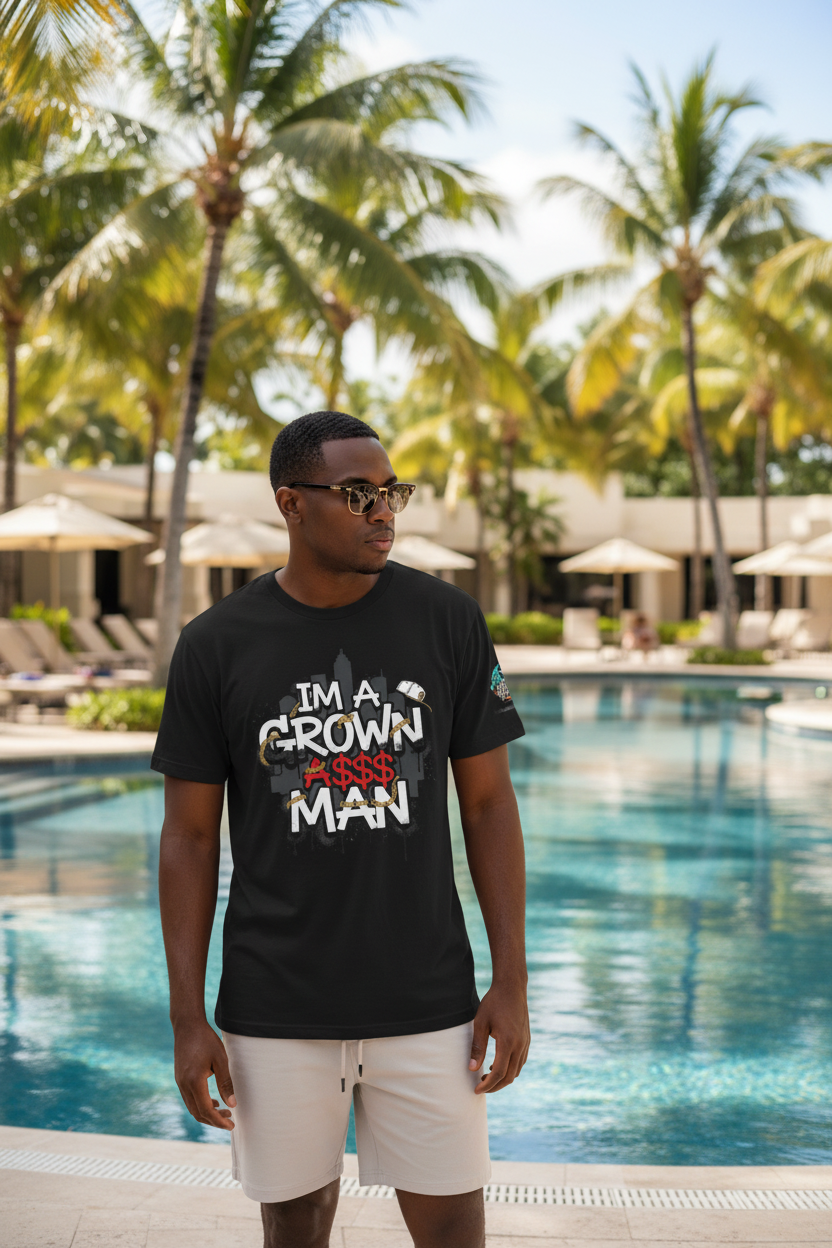 Grown Ass Man 2.0 Graphic Tee — Funny Urban Slang T‑Shirt