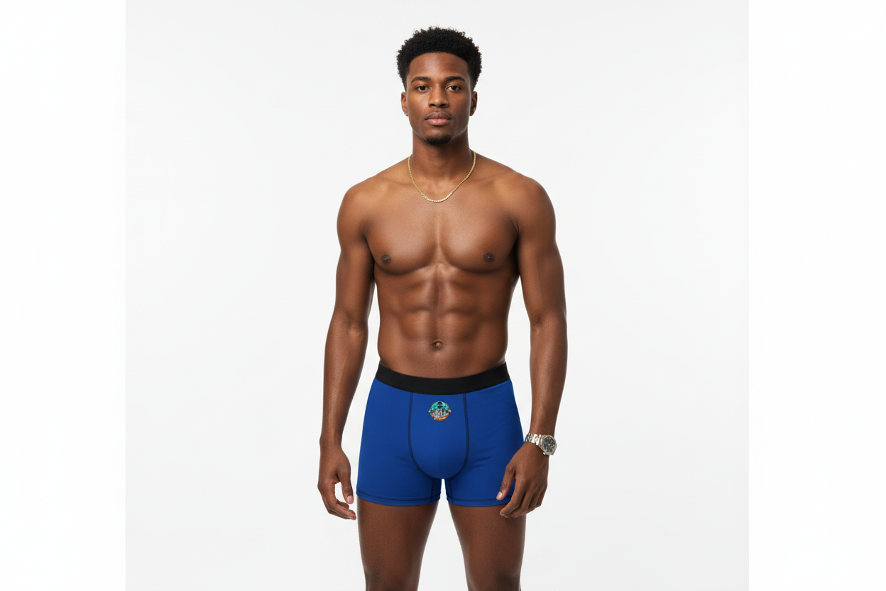 Mens Boxers — Blue Boxer Briefs with IAGHY Logo