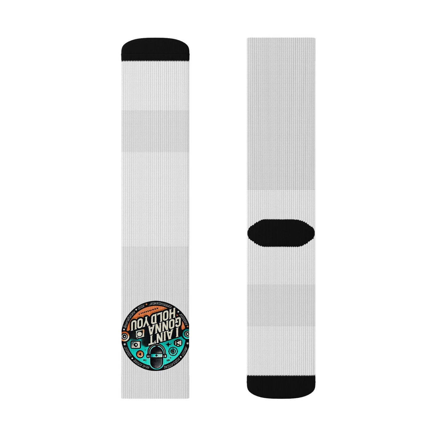 Retro 'I Aint Gonna Hold You Graphic Crew Socks