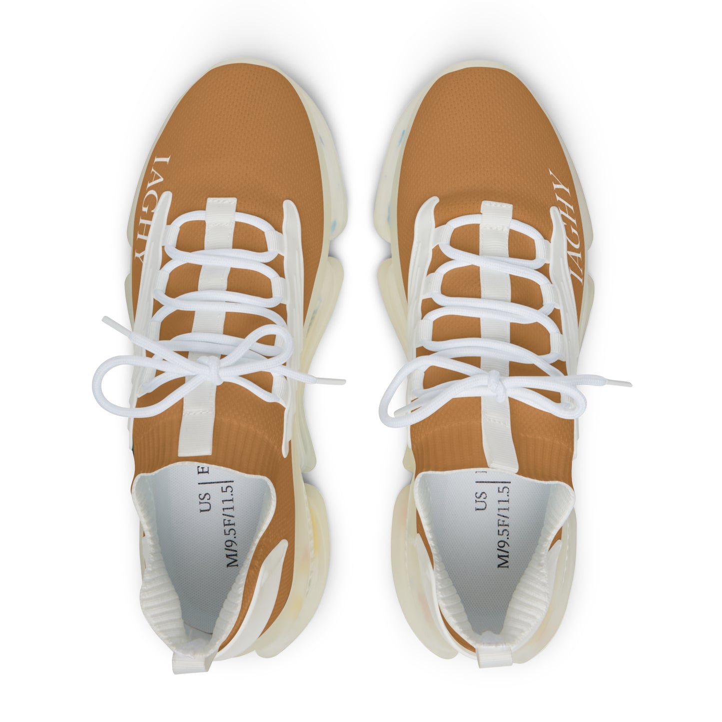 Light Brown Mesh Sneakers — Lightweight Athletic Running Shoes
