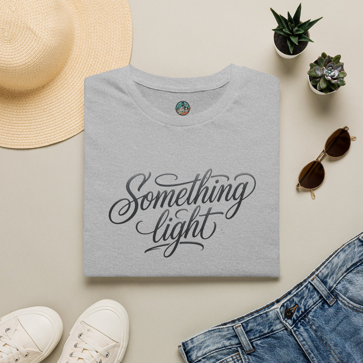 Something Light T-Shirt — Script Typography Casual Tee
