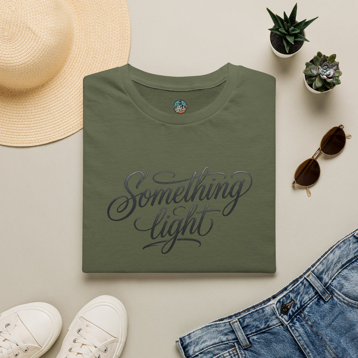 Something Light T-Shirt — Script Typography Casual Tee