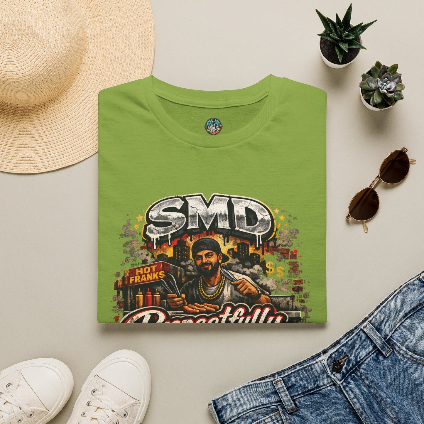 T-Shirt — SMD 'Respectfully' Vintage Hot Franks Streetwear Tee