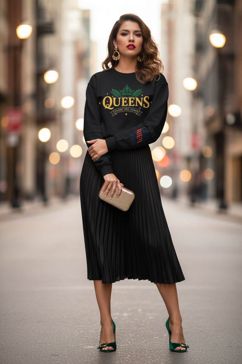 Queens From The Town Crewneck Sweatshirt — NYC Borough Pride Pullover