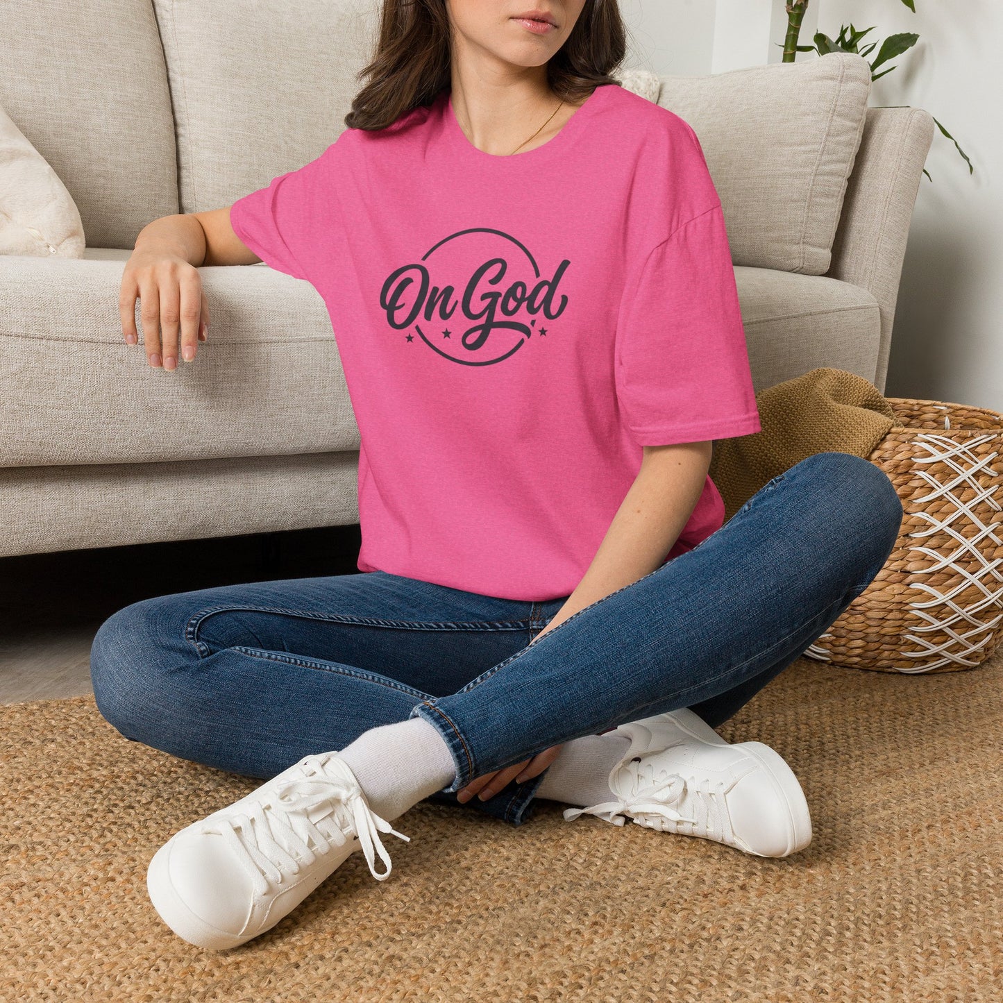 On God T-Shirt — Faith-Inspired Retro Script White Tee