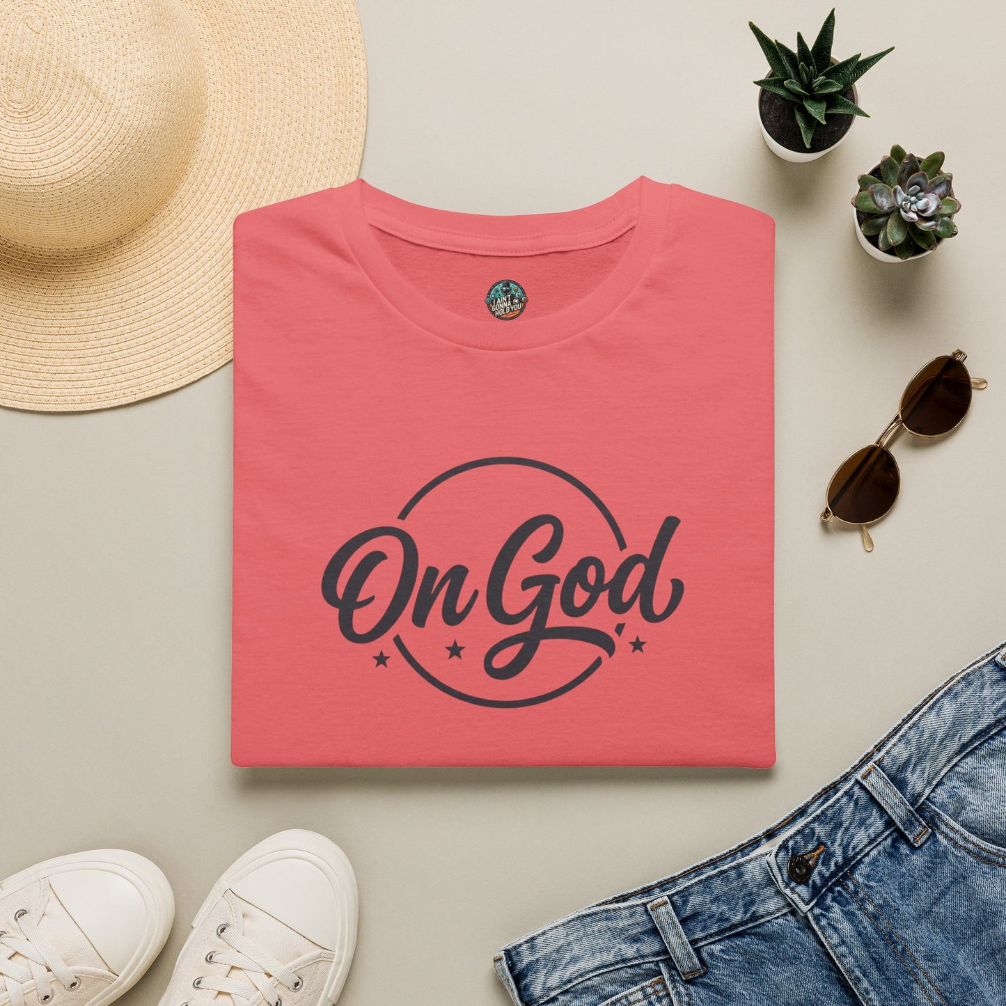 On God T-Shirt — Faith-Inspired Retro Script White Tee