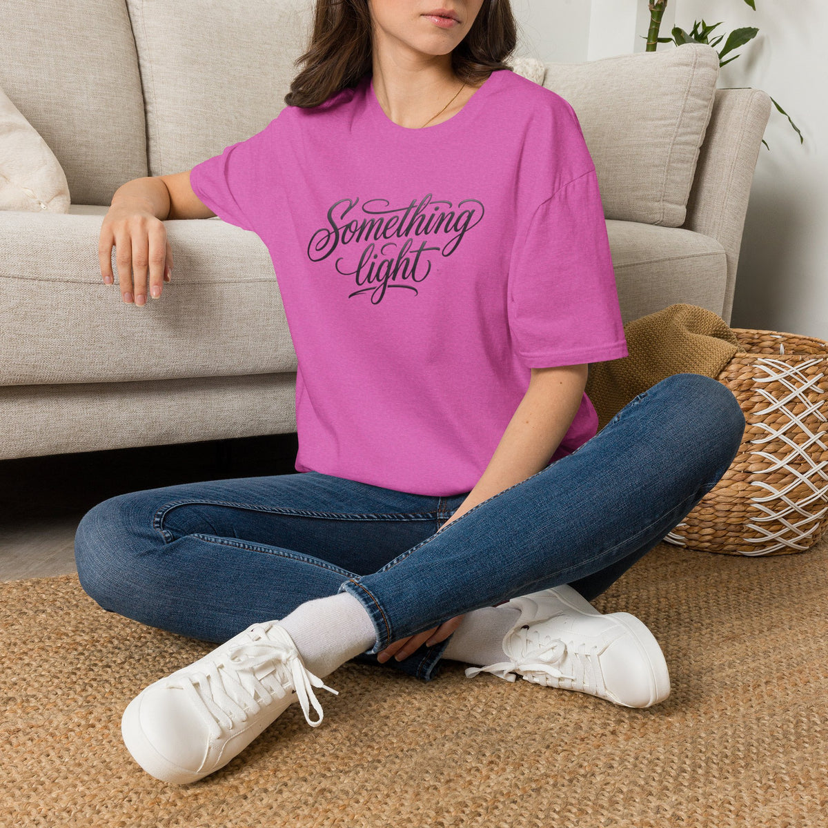 Something Light T-Shirt — Script Typography Casual Tee