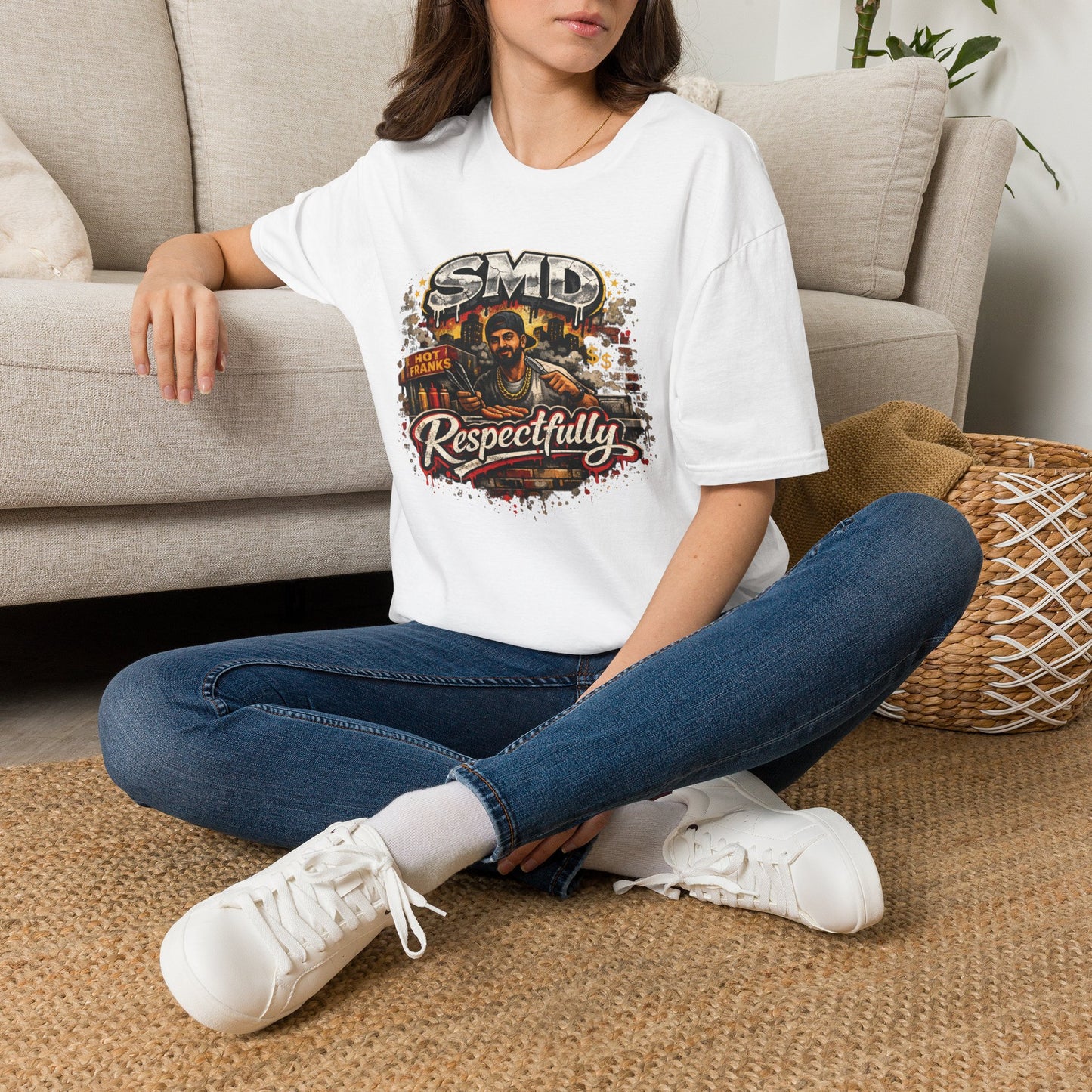 T-Shirt — SMD 'Respectfully' Vintage Hot Franks Streetwear Tee