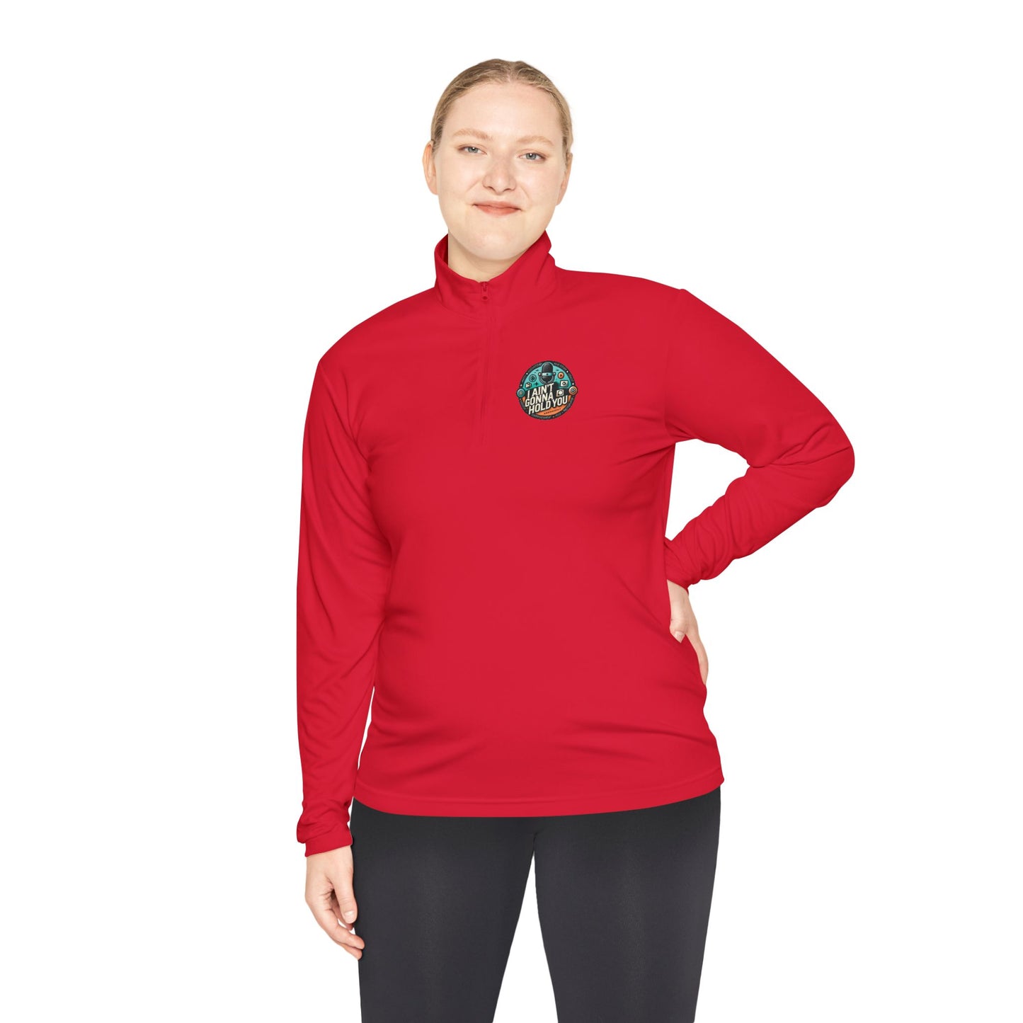 Quarter-Zip Pullover with logo prints