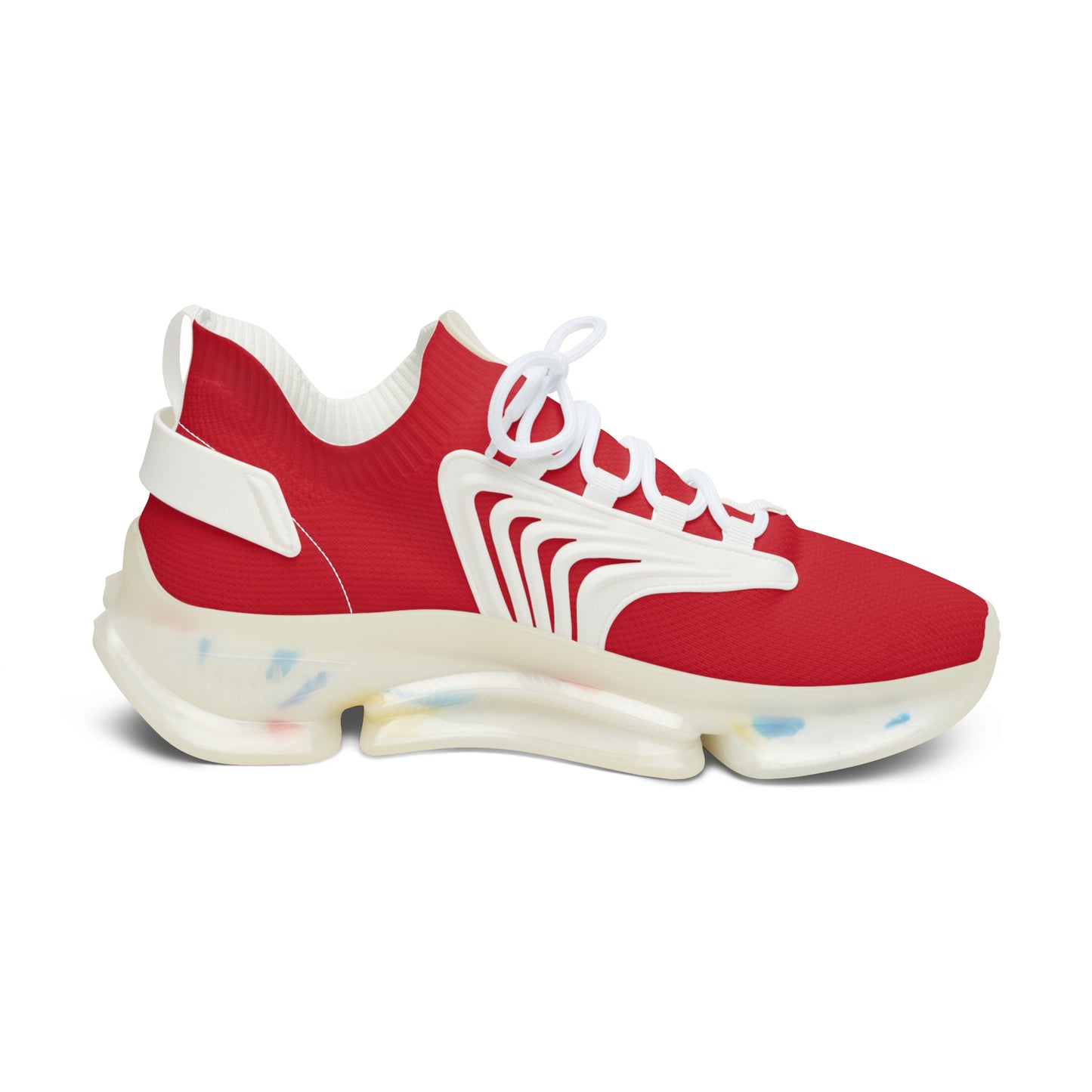 Dark Red Mesh Women's Sneakers — Lightweight Breathable Athletic Shoes