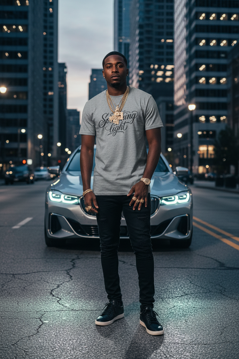 Something Light T-Shirt — Script Typography Casual Tee