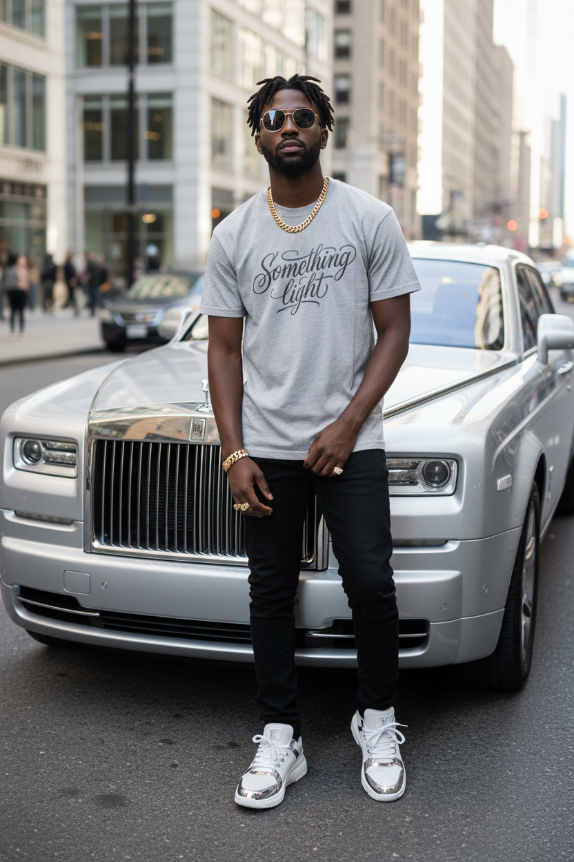 Something Light T-Shirt — Script Typography Casual Tee