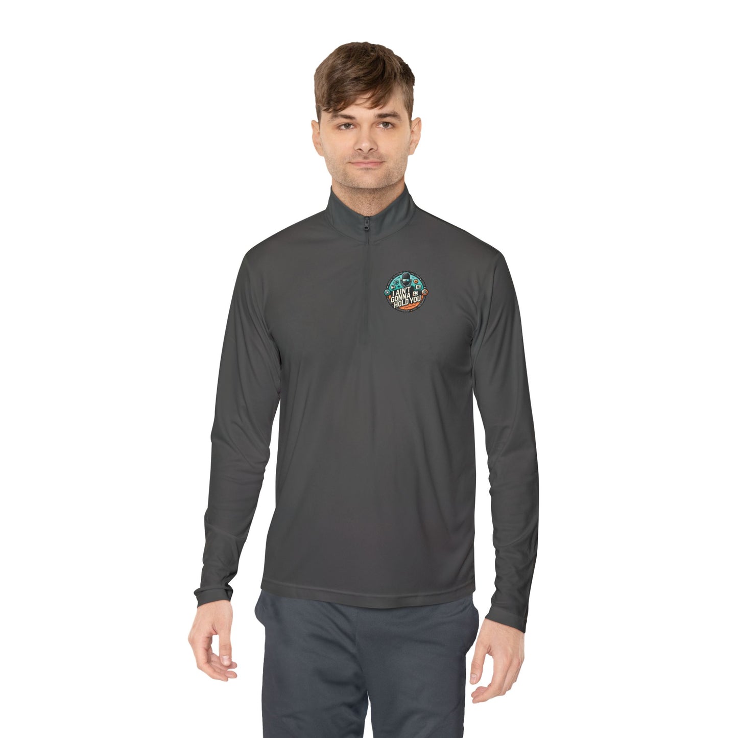 Quarter-Zip Pullover with logo prints