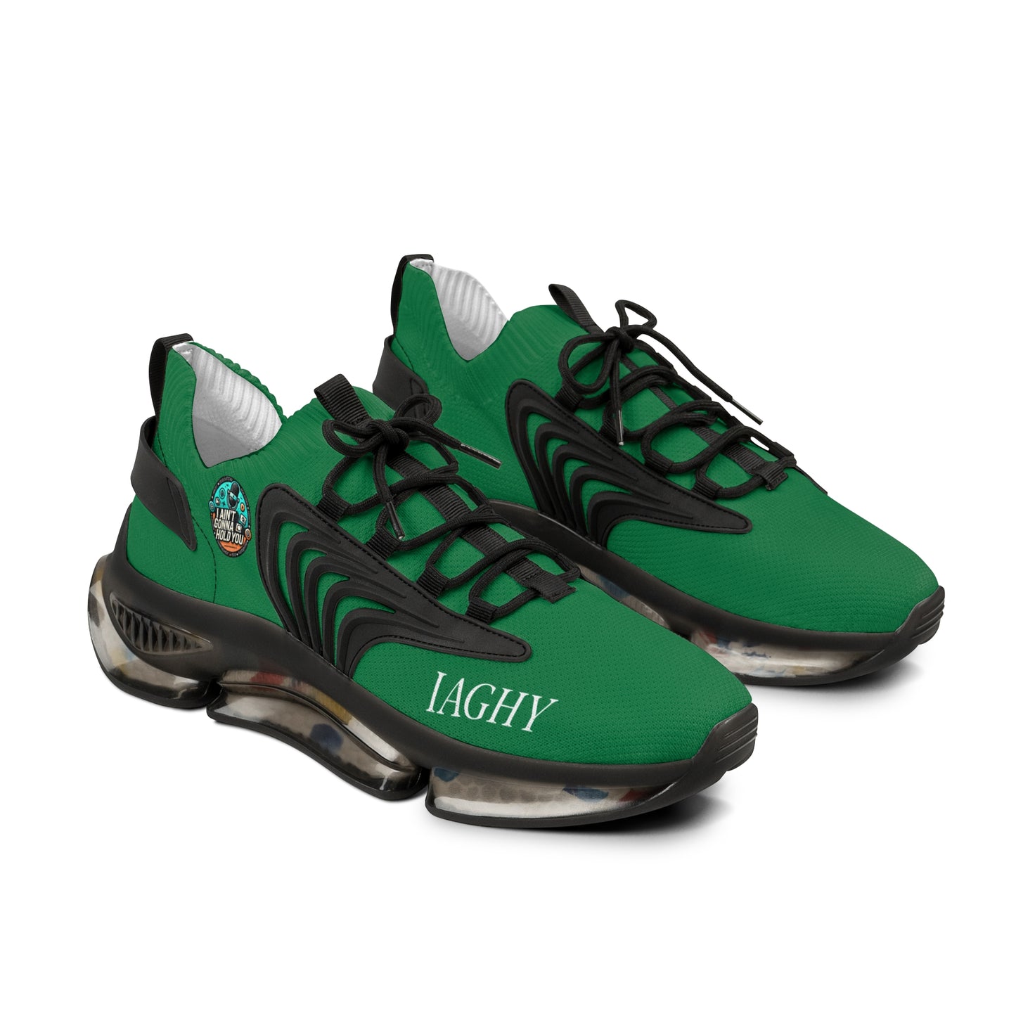 Green Mesh Sneakers — Lightweight Athletic Running Shoes for Men