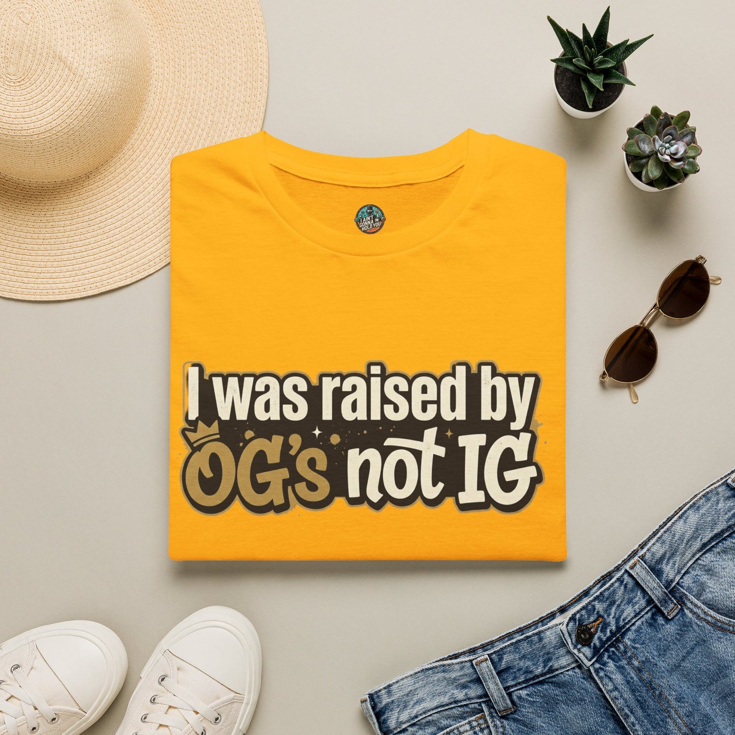 Raised by OGs Not IG T-Shirt — Retro Streetwear Tee