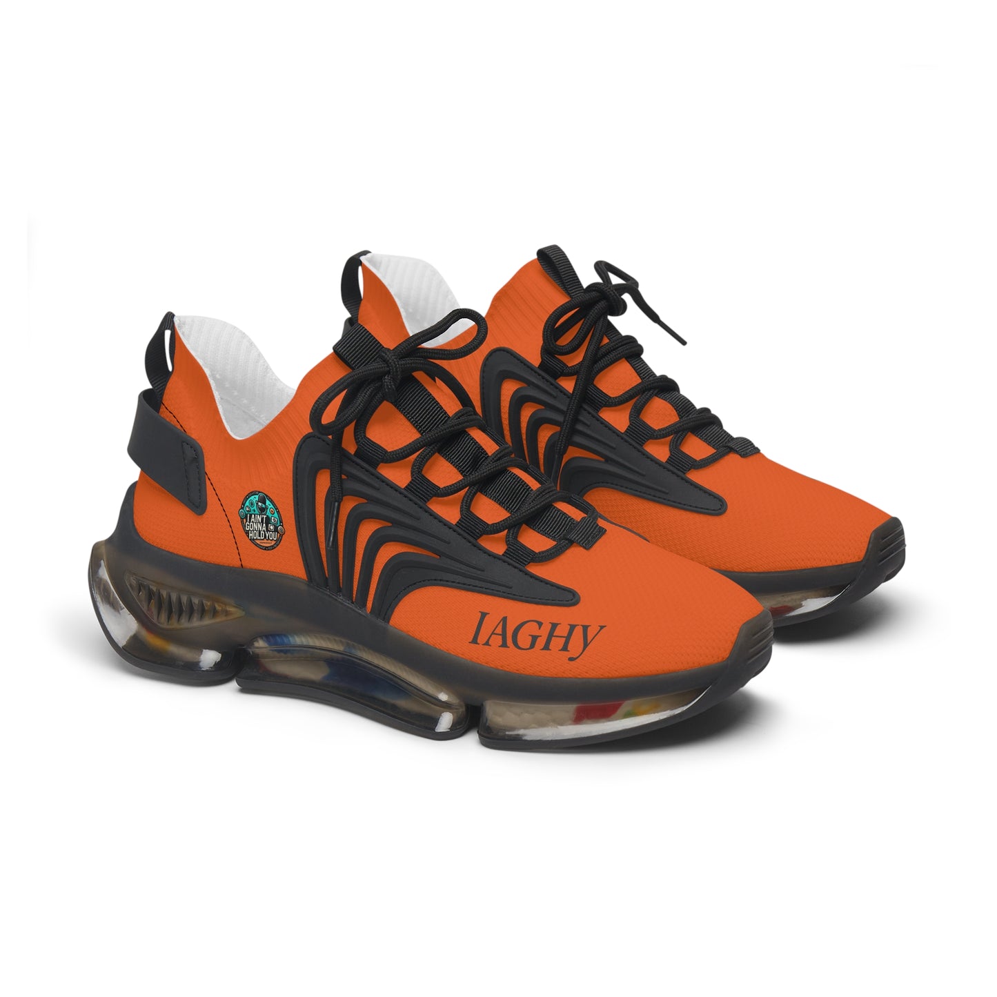 Orange Mesh Women's Sneakers — Lightweight Breathable Athletic Shoes