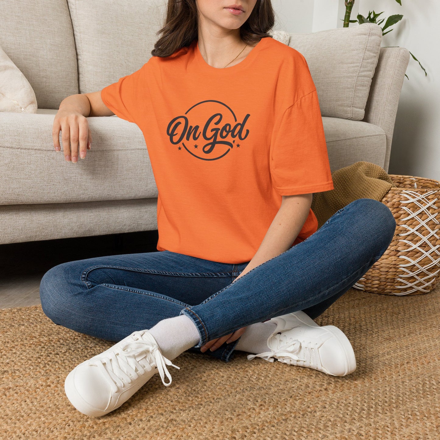 On God T-Shirt — Faith-Inspired Retro Script White Tee