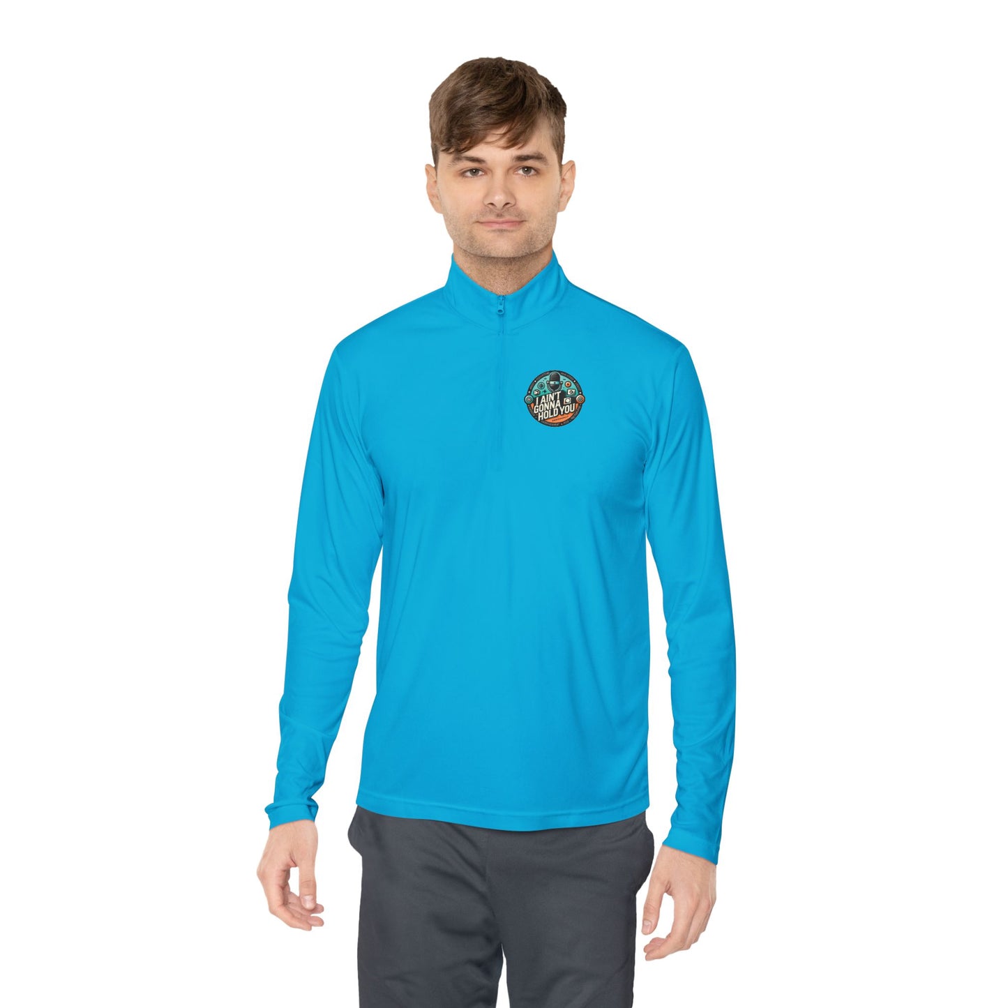 Quarter-Zip Pullover with logo prints
