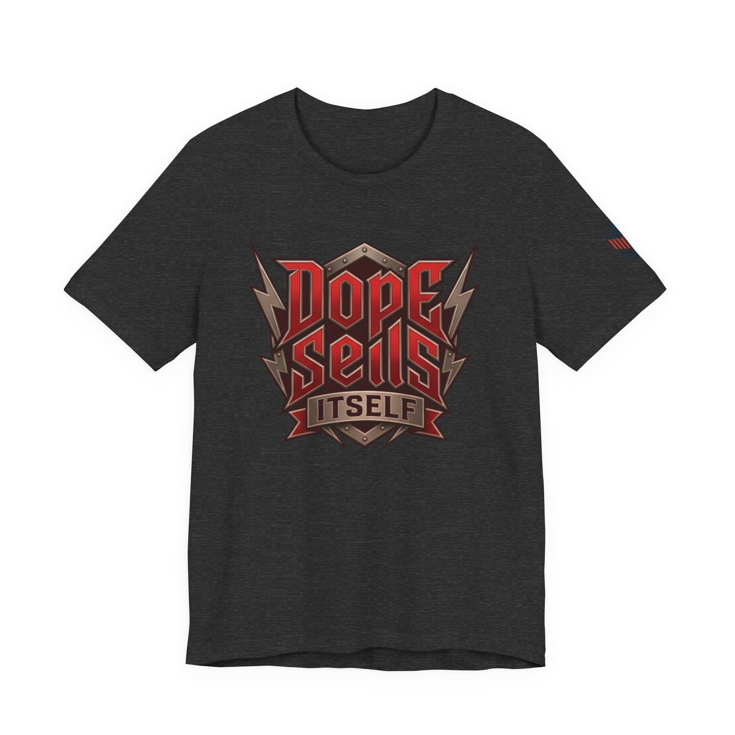 T-Shirt — "Dope Sells Itself" Retro Rock Graphic Red Tee