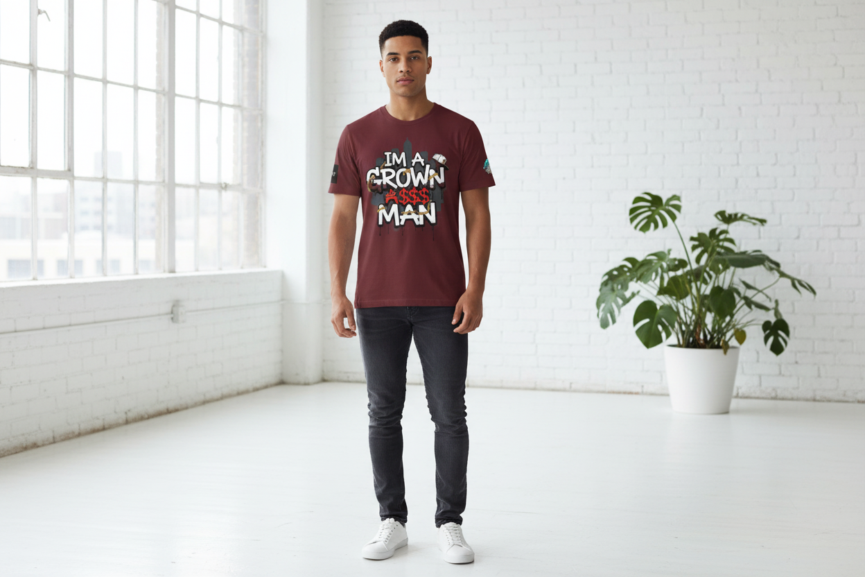 Grown Ass Man 2.0 Graphic Tee — Funny Urban Slang T‑Shirt
