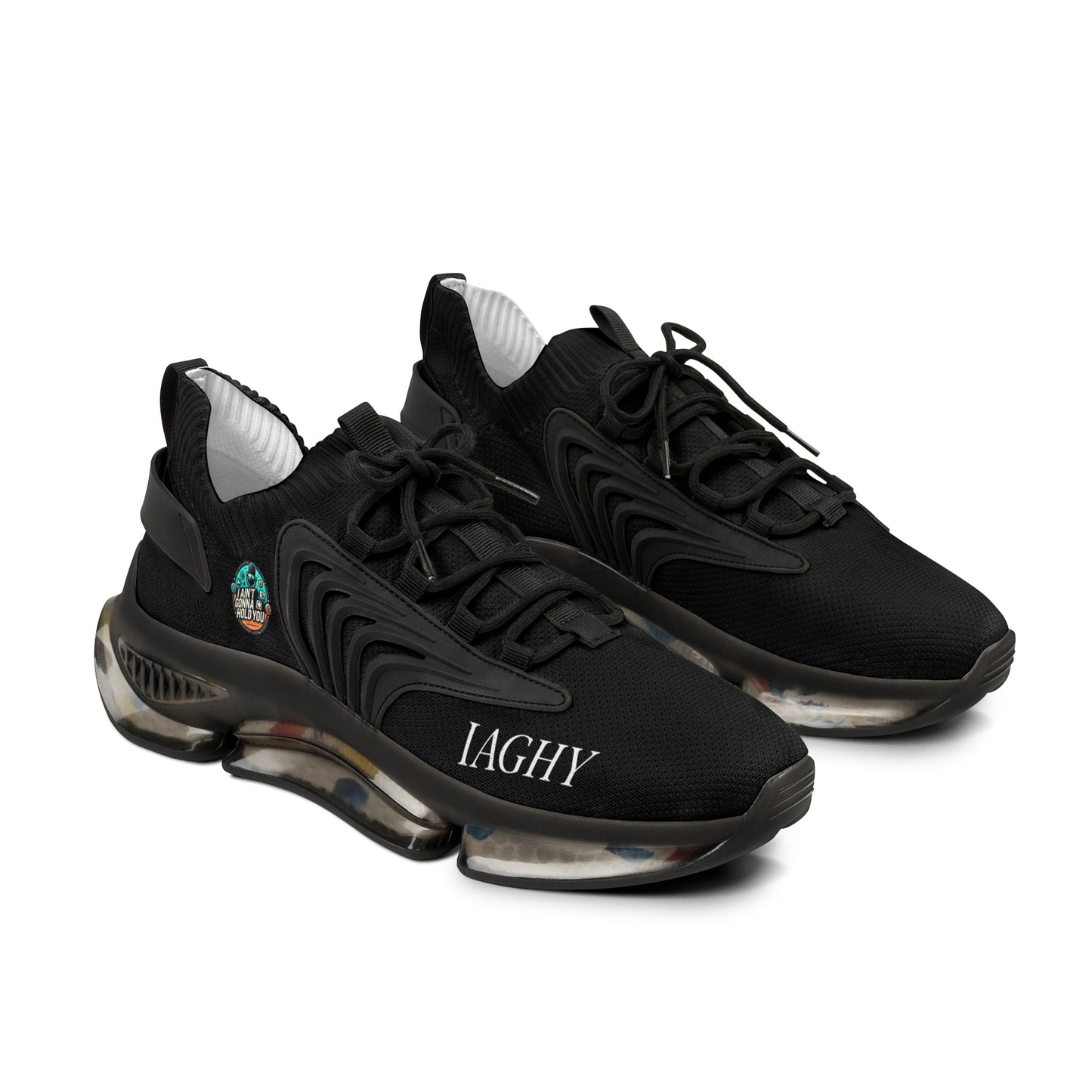 Black Mesh Sneakers — Lightweight Athletic Running Shoes for Men
