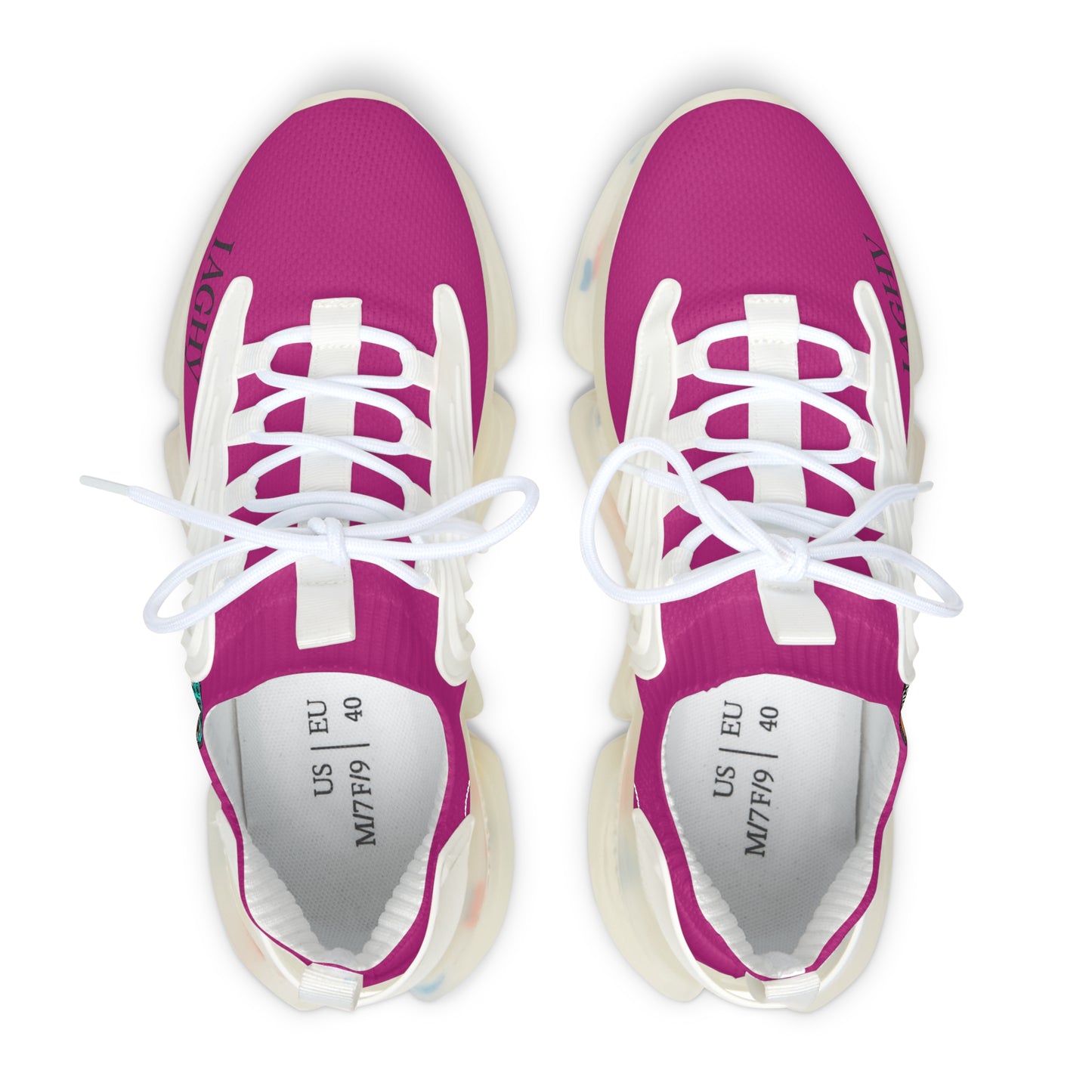 Pink and white sole Women's Sneakers — Lightweight Breathable Athletic Shoes
