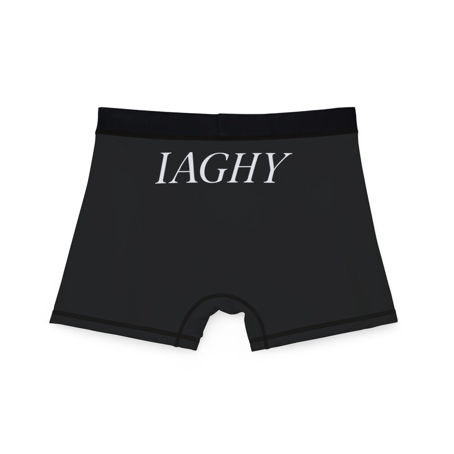 Mens Boxers — Black Boxer Briefs with IAGHY Logo