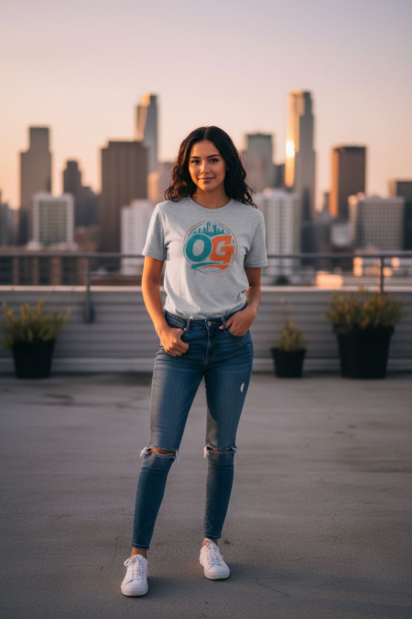 OG Legend Tee — Retro Miami Skyline Graphic T-Shirt