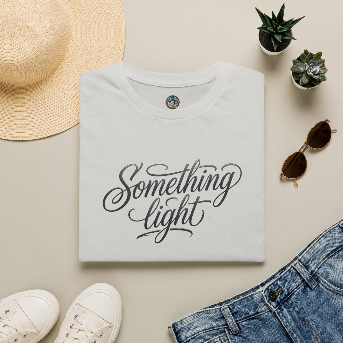 Something Light T-Shirt — Script Typography Casual Tee