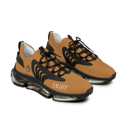 Light Brown Mesh Sneakers — Lightweight Athletic Running Shoes