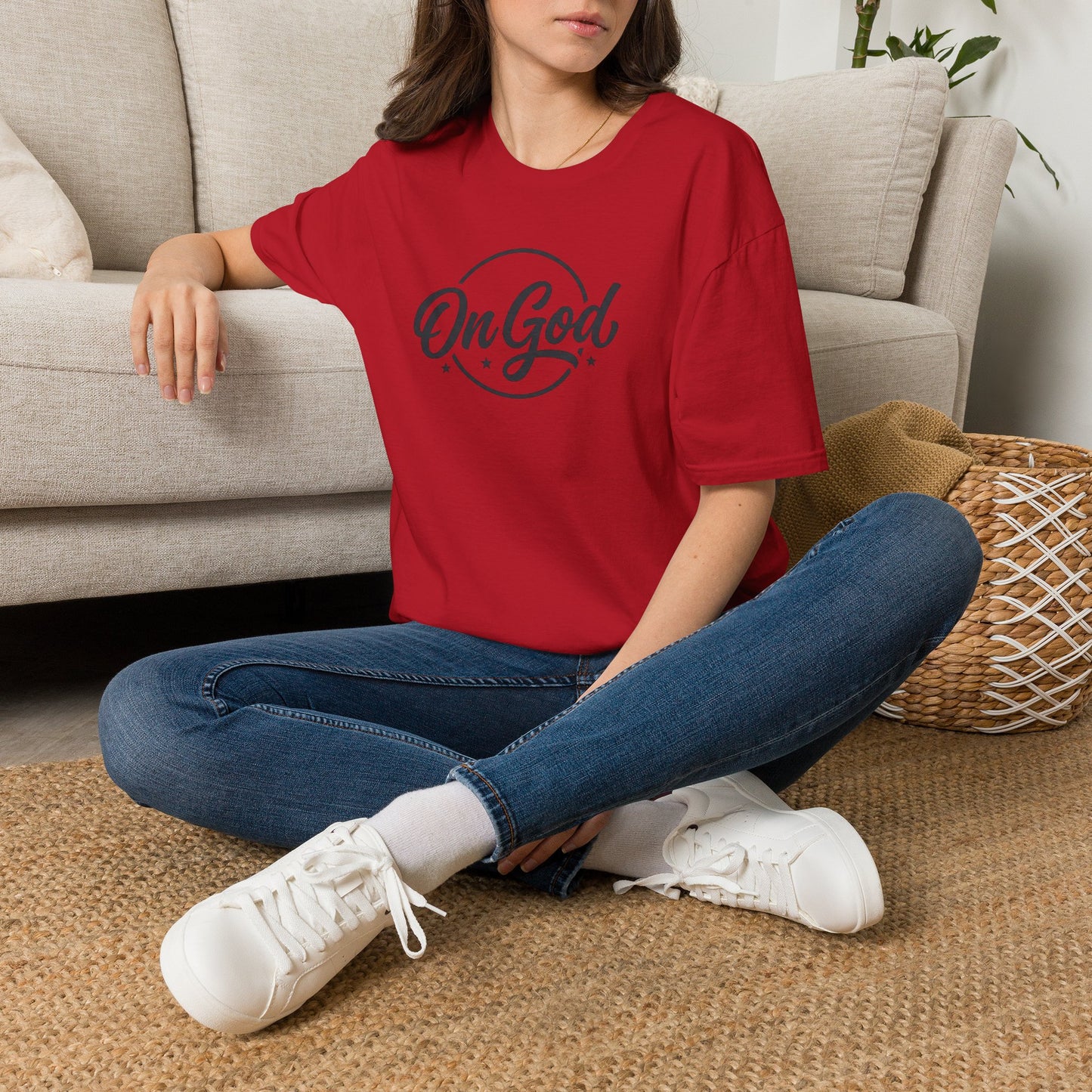 On God T-Shirt — Faith-Inspired Retro Script White Tee