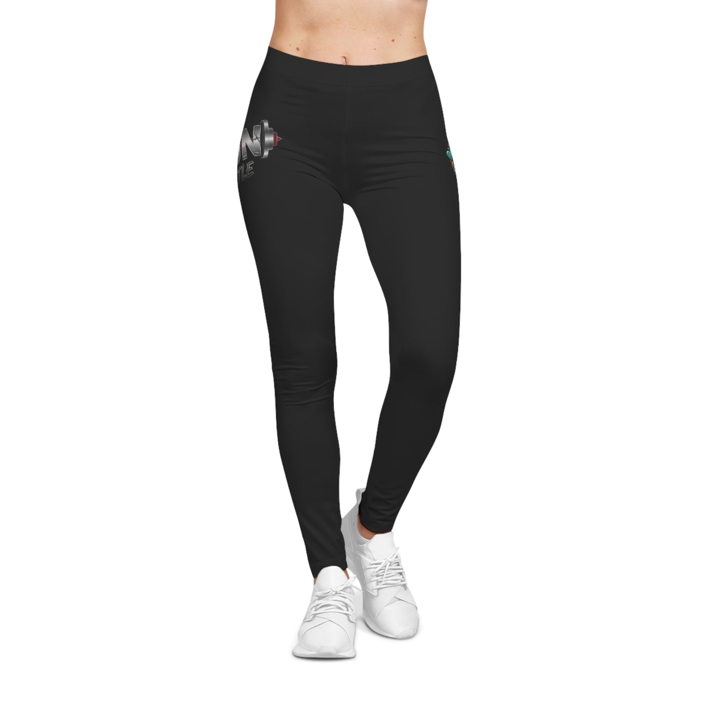 Motivational Graphic Leggings — "Iron Hustle" Fitness Yoga Pants