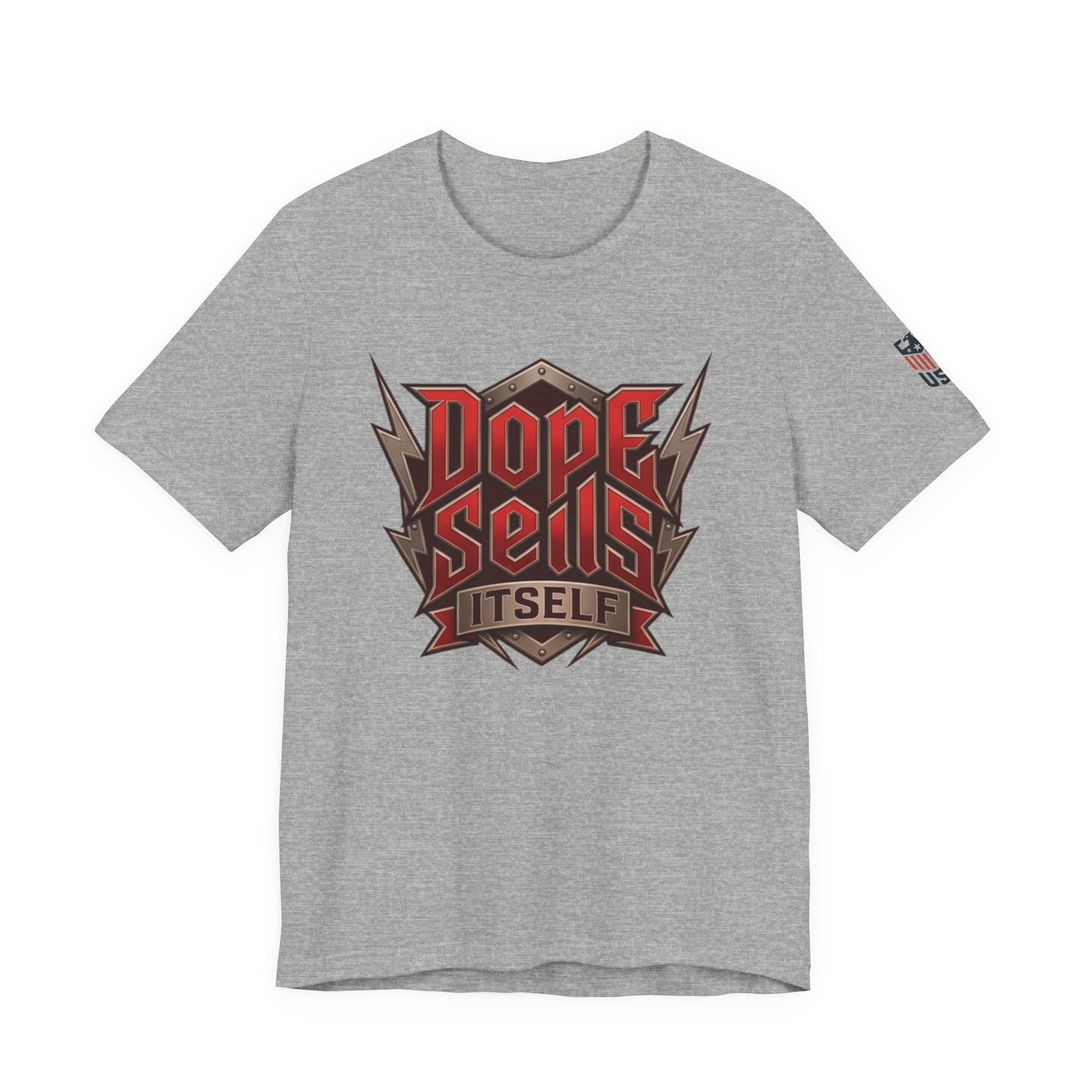 T-Shirt — "Dope Sells Itself" Retro Rock Graphic Red Tee