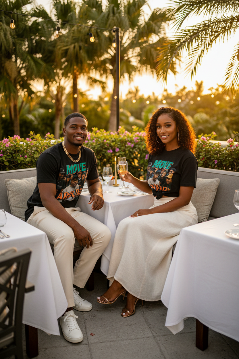Move Around "Rise Grind Repeat" Graphic Tee — Retro Hip-Hop Crew Shirt