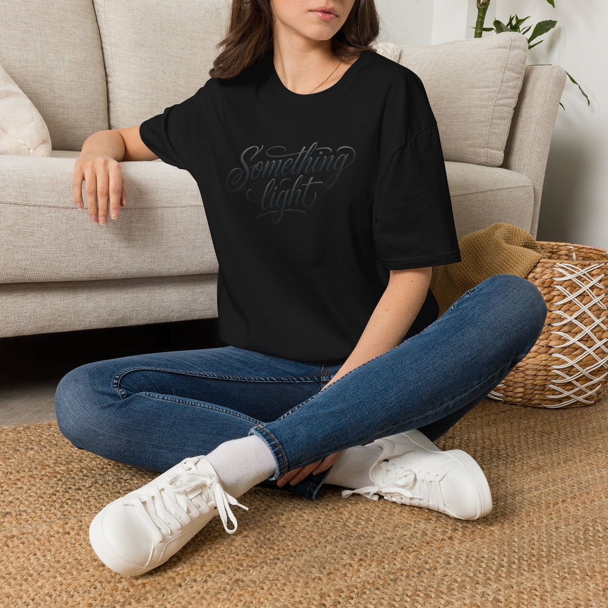 Something Light T-Shirt — Script Typography Casual Tee